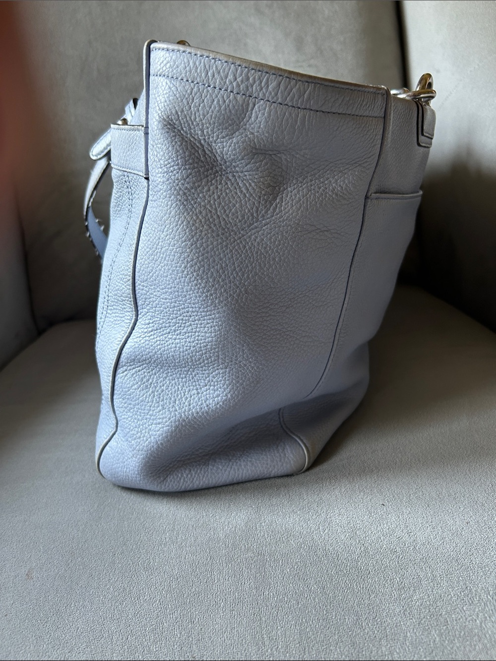 Coach Penelope Lilac Pebbled Leather Carryall Tote Bag F16530 - Picture 6 of 13